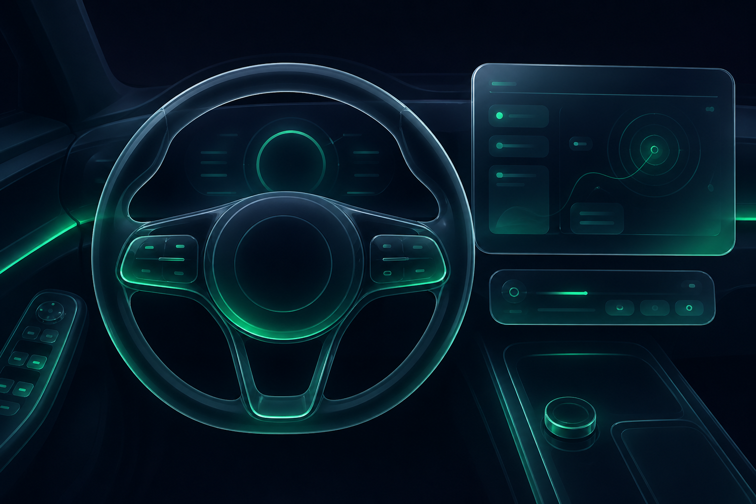 Stylized illustration of choosing between driving with AI and skateboarding behind it holding the bumper